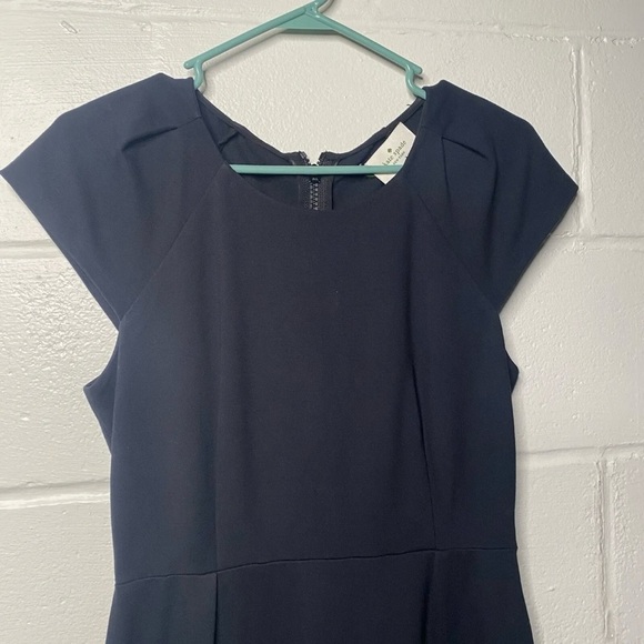 Kate Spade Black Knit Dress Black Knee Length MIDI Sz 10 Fit Flare - Picture 4 of 15